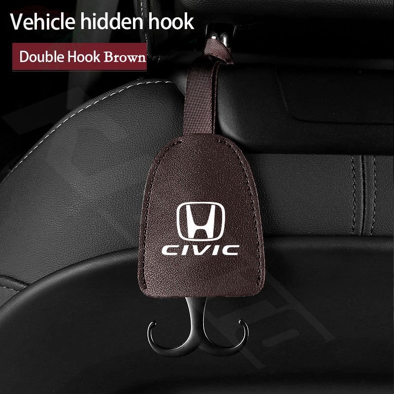1 Móc Treo Túi Đựng Đồ Bằng Da Ẩn Gắn Ghế Sau Xe Hơi honda city Covci fit jazz hrv brv crv Wrx brio accord lead Mobil type r s