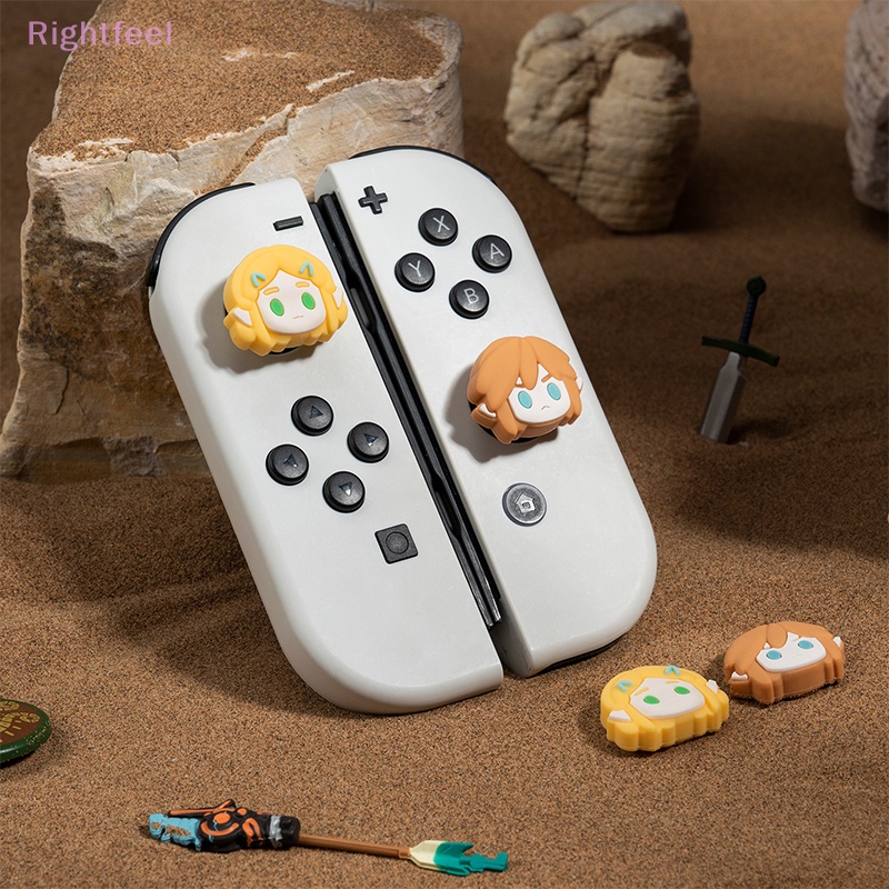 Rightfeel Set 4 Nắp Đậy Nút Bấm Ngón Tay Cái Chơi Game Hình Dấu Chân korok Dễ Thương zelda tears of the kingdom koroks joy Mới