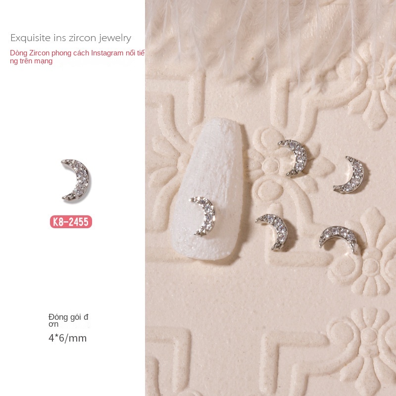 Dây Xích Đính Trang Trí Móng Tay Hình Trăng Sao / Trái Tim / Bướm