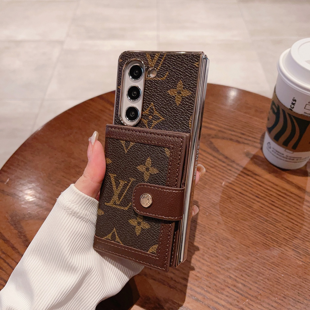 Sang Trọng Ốp Điện Thoại Da pu Gập Gọn Chống Sốc Cho samsung galaxy z fold 3 4 5 5g z fold5