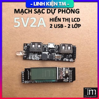 Mạch sạc dự phòng 5v2a hiển thị lcd 2 lớp