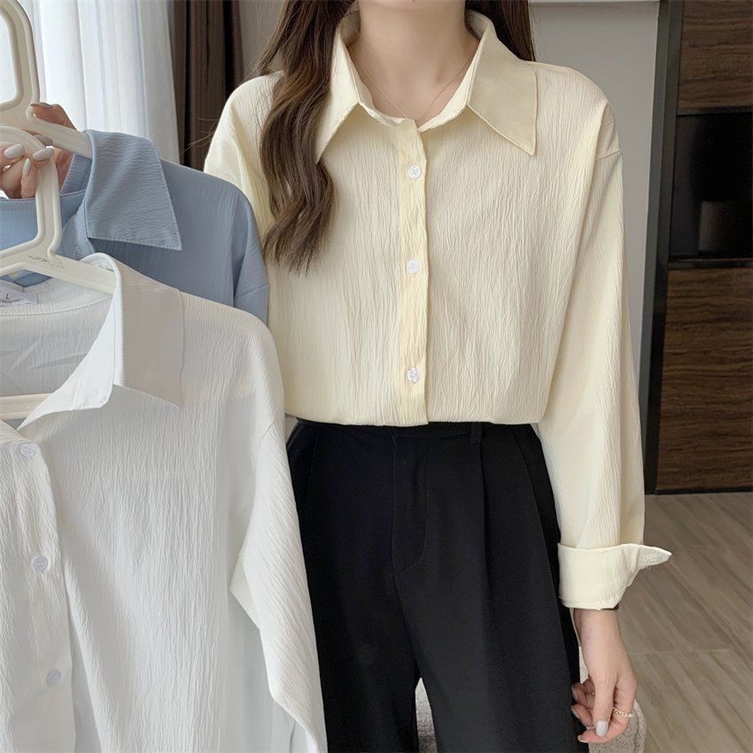 Áo Sơ Mi Nữ Tay Dài Dáng Rộng Phong Cách Hàn Quốc áo kiểu nữ NZ-CS-76