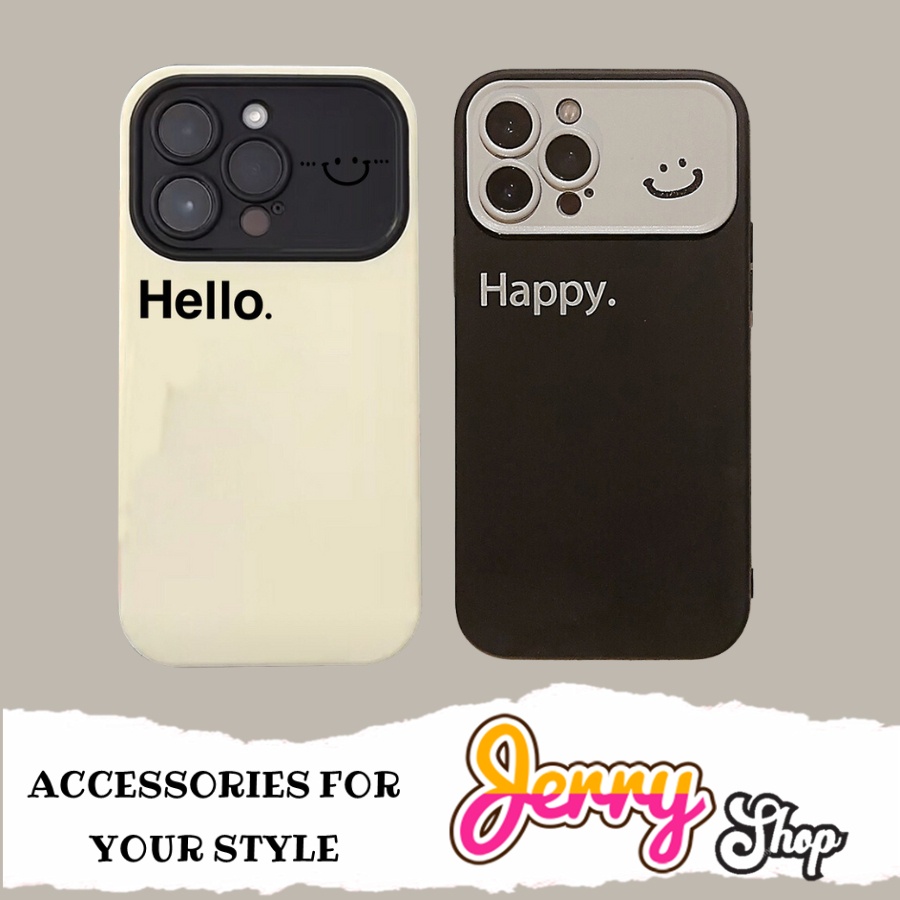 Ốp lưng iphone Mặt cười Hello và Happy x/xr/xs/11/12/13/14/pro/max/promax-Jerryshop