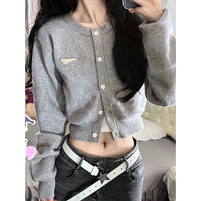 Áo Khoác cardigan Áo cardigan len sweater Áo thu đông Dệt Kim Màu Đen Dáng Ngắn Thời Trang Thu Đông 2023 Cho Nữ