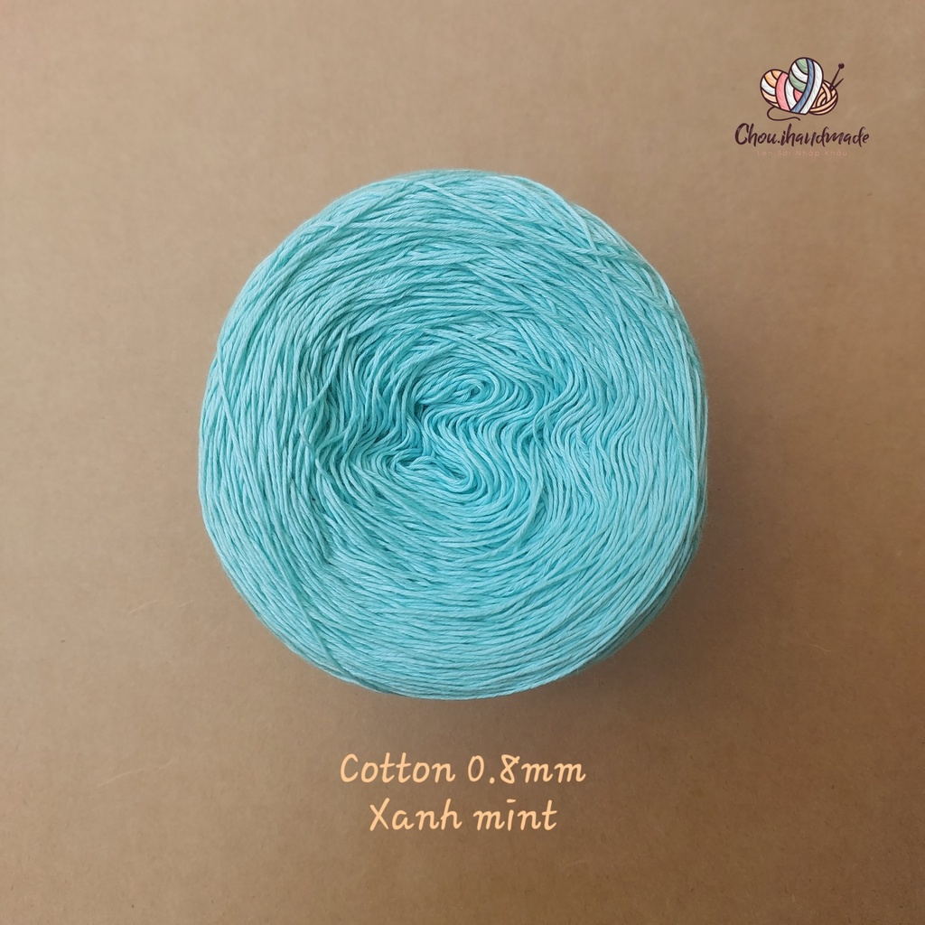 Cuộn cotton 100% organic 0.8mm, 200g, Chouihandmade