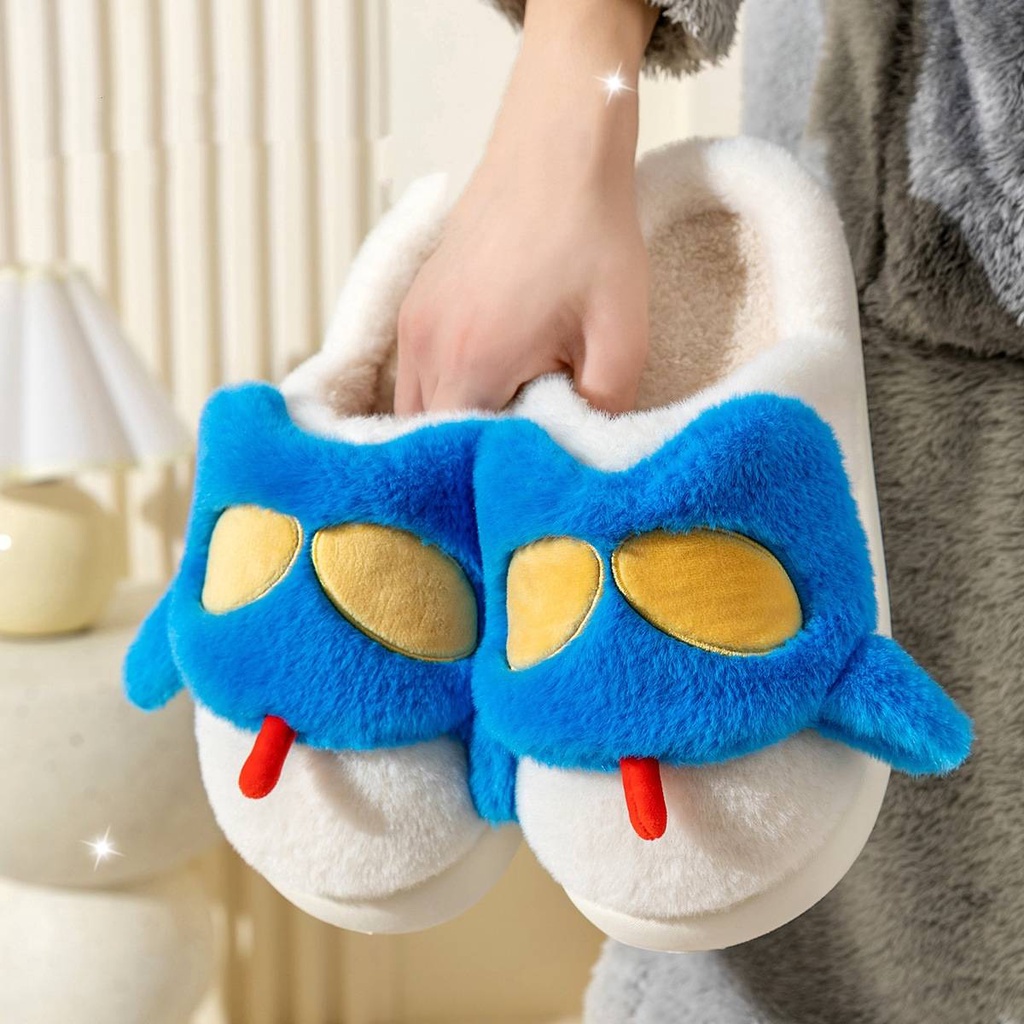 Sq2 Dép Bông Đi Trong Nhà Chống Trượt Giữ Ấm Mùa Đông Hình shin-chan superman Hoạt Hình Cho Nữ