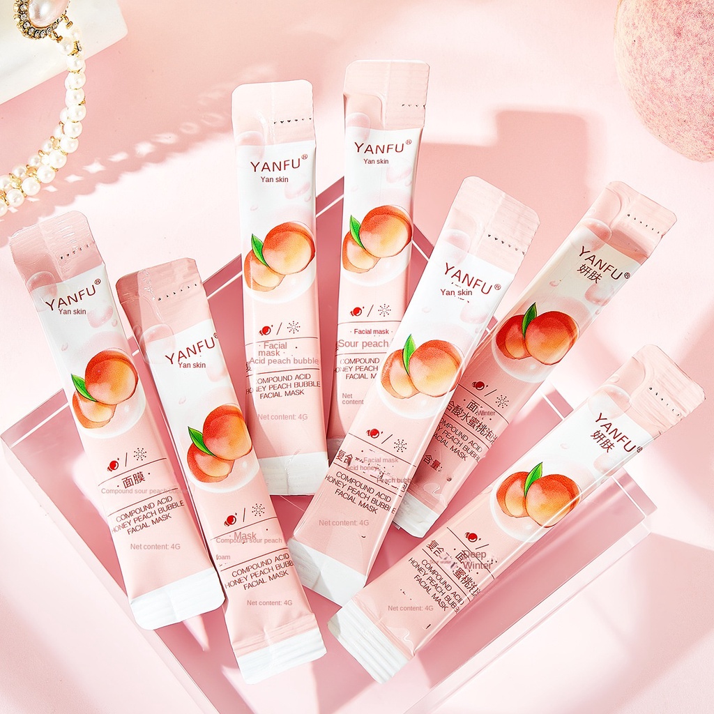 Mặt Nạ Bong Bóng Tinh Chất Quả Đào Axit Hyaluronic Dưỡng Ẩm Làm Sáng Và Sạch Sâu Cho Da