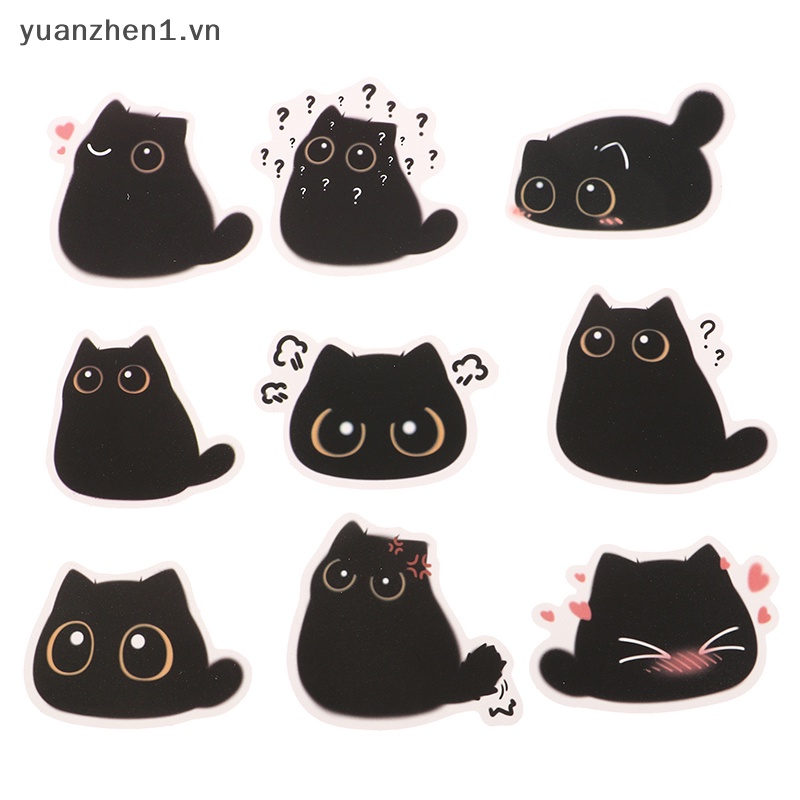 Set 40 Miếng Dán Trang Trí Hình Mèo Đen Dễ Thương