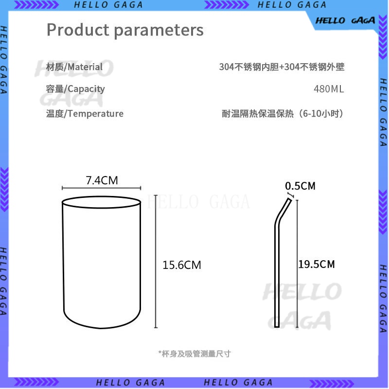 Cartoon cup🥤Bình Nước Giữ Nhiệt Bằng Thép Không Gỉ Họa Tiết one piece Di Động Có Ống Hút