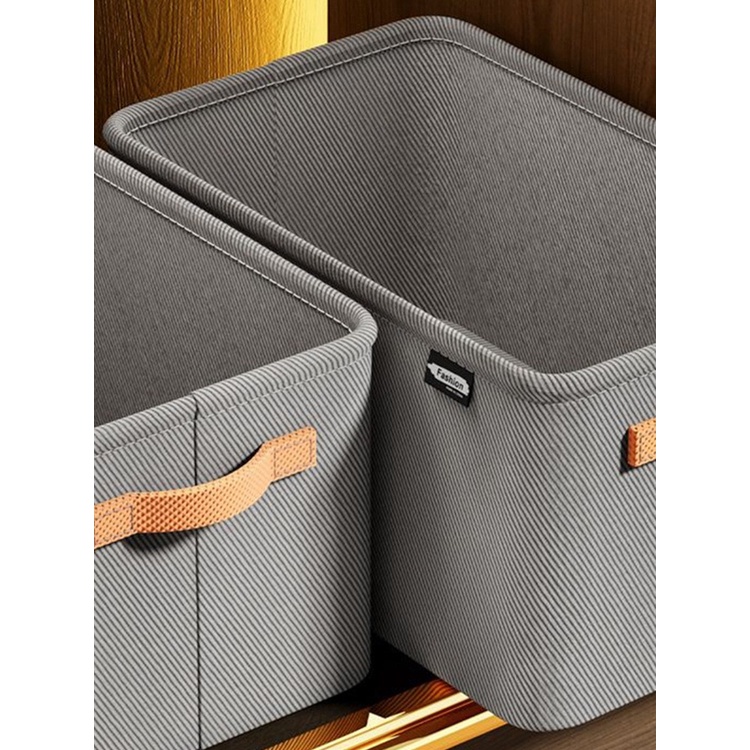 Hộp đựng đồ có thể gập lại AUBESS Giỏ đựng quần áo Khakis Giỏ đựng đồ dung lượng lớn Hộp đựng vải màu xám Hộp đựng đồ gia dụng Vải không dệt