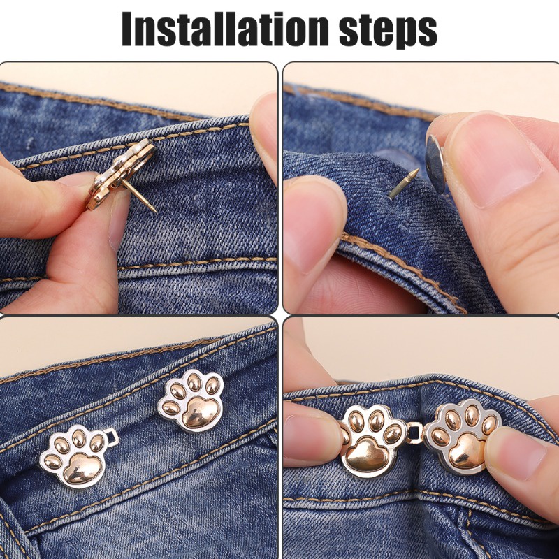 Dễ Thương Khóa Cài Quần Áo Hình Chân Mèo Bằng Kim Loại Có Thể Tháo Rời