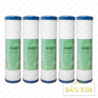 Combo 5 lõi lọc nước số 1 - pp 10 inch | 5 micron | 2 đầu bịt dùng thay thế cho bộ lọc r.o, lọc thô