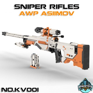   sẵn  Đồ Chơi Lắp Ráp Mô Hình CSGO PUBG FREE FIRE Súng Trường Sniper AWP ASIIMOV Model KV001 Với 2000+ Mảnh Ghép 