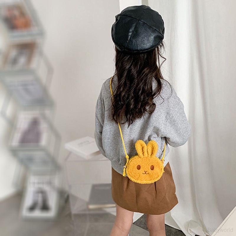 Túi Đeo Chéo mini Hình Thỏ Hoạt Hình Dễ Thương Cho Bé Gái