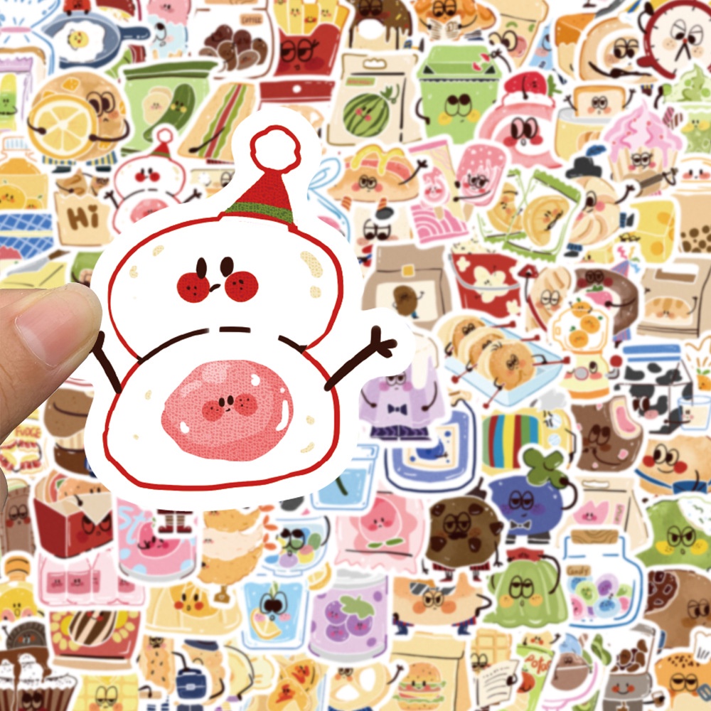 Bộ 100 Miếng Dán Trang Trí Mũ Bảo Hiểm / Bút Chì Chống Thấm Nước Họa Tiết graffiti Dễ Thương