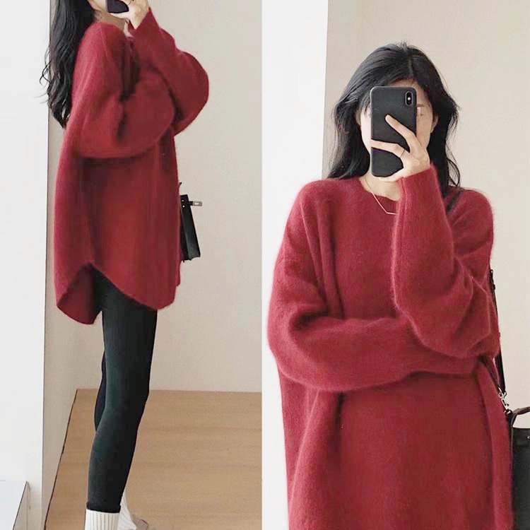Áo sweater Dệt Kim Dáng Rộng Phong Cách Thời Trang Thu Đông Hàng Mới Dành Cho Nữ