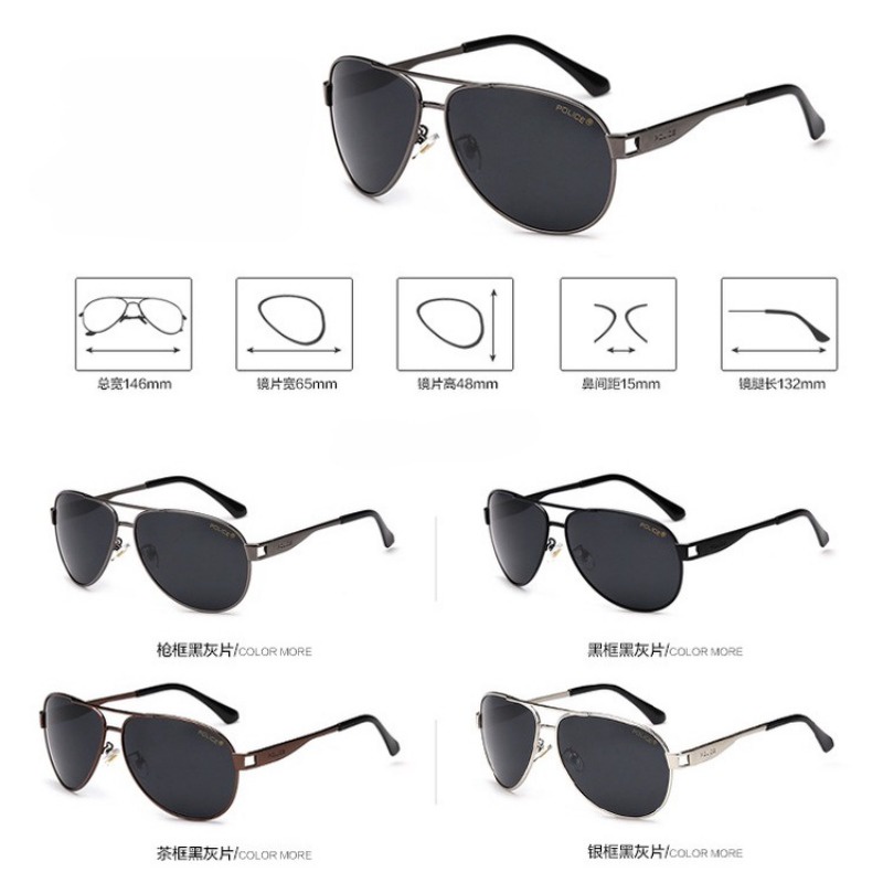 Thời Trang Kính Mát Phân Cực Gọng Kim Loại Cho Nam