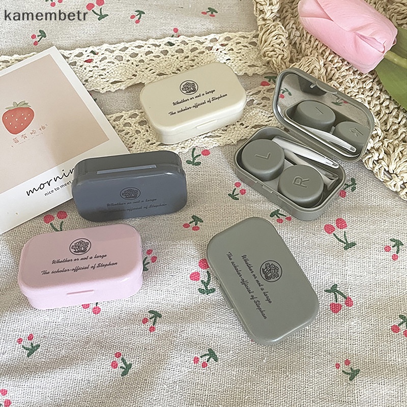 Hộp Đựng Kính Áp Tròng In Chữ kam Đơn Giản Sáng Tạo