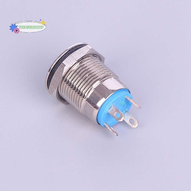 Công Tắc Nhấn Đèn led Bằng Kim Loại Màu Đen Chống Nước 12mm 12v heyuanlong333