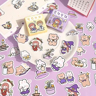 Hình dán sticker gấu siêu siêu cute vẽ nhiều hình khác nhau trang trí sổ tay, máy tính,góc học tập -Menta Shop
