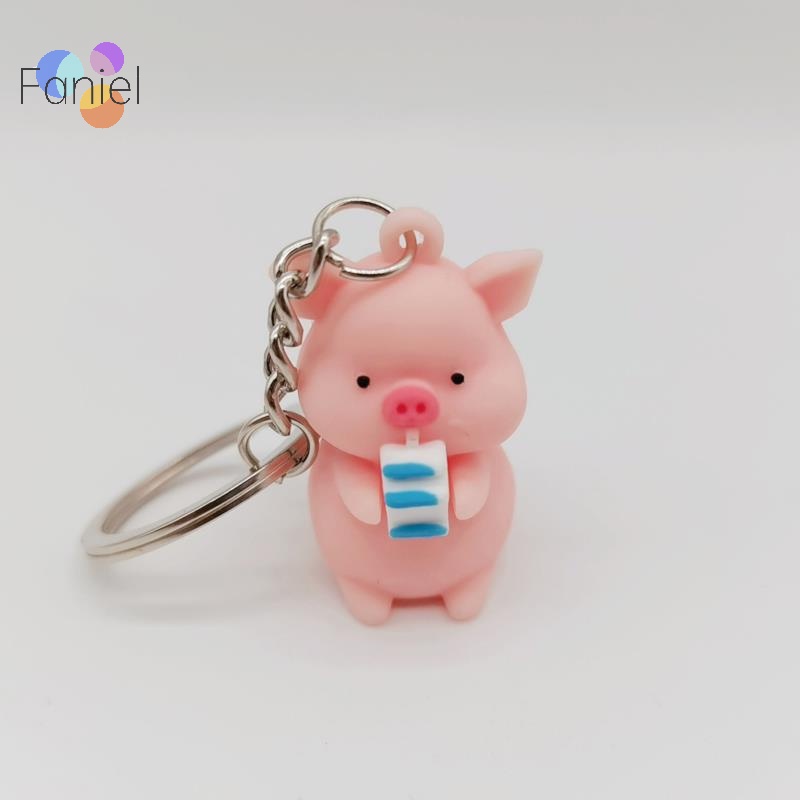 Móc Khóa Hình Búp Bê Heo Hoạt Hình Dễ Thương Cầm Túi Xách