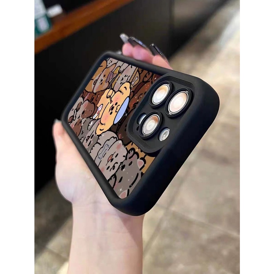 Ốp Điện Thoại Silicon Mềm Mặt Nhám Hình Chú Cún Cho iphone 15 11 14 pro max 13 12 mini xs x xr 6s 7 8 plus se 2020