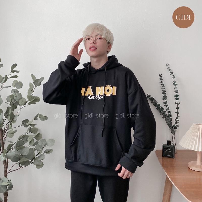 Áo Khoác Nỉ Hoodie HANOI 2 Màu ĐEN/TRẮNG Form Rộng Unisex Nam Nữ