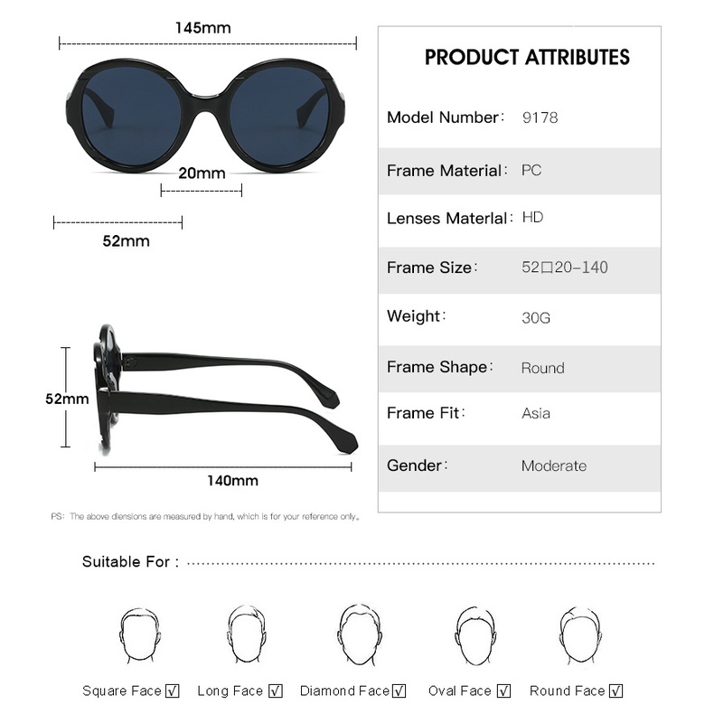 Kính Mát Gọng Tròn Phong Cách ins Mới Cho Nam Và Nữ