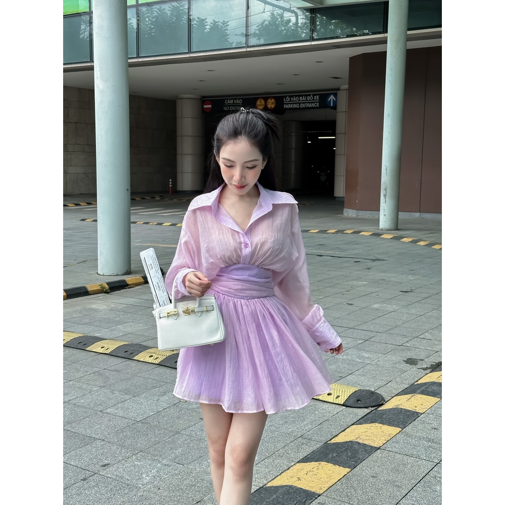 ĐẦM SƠ MI TAY DÀI - OB05130