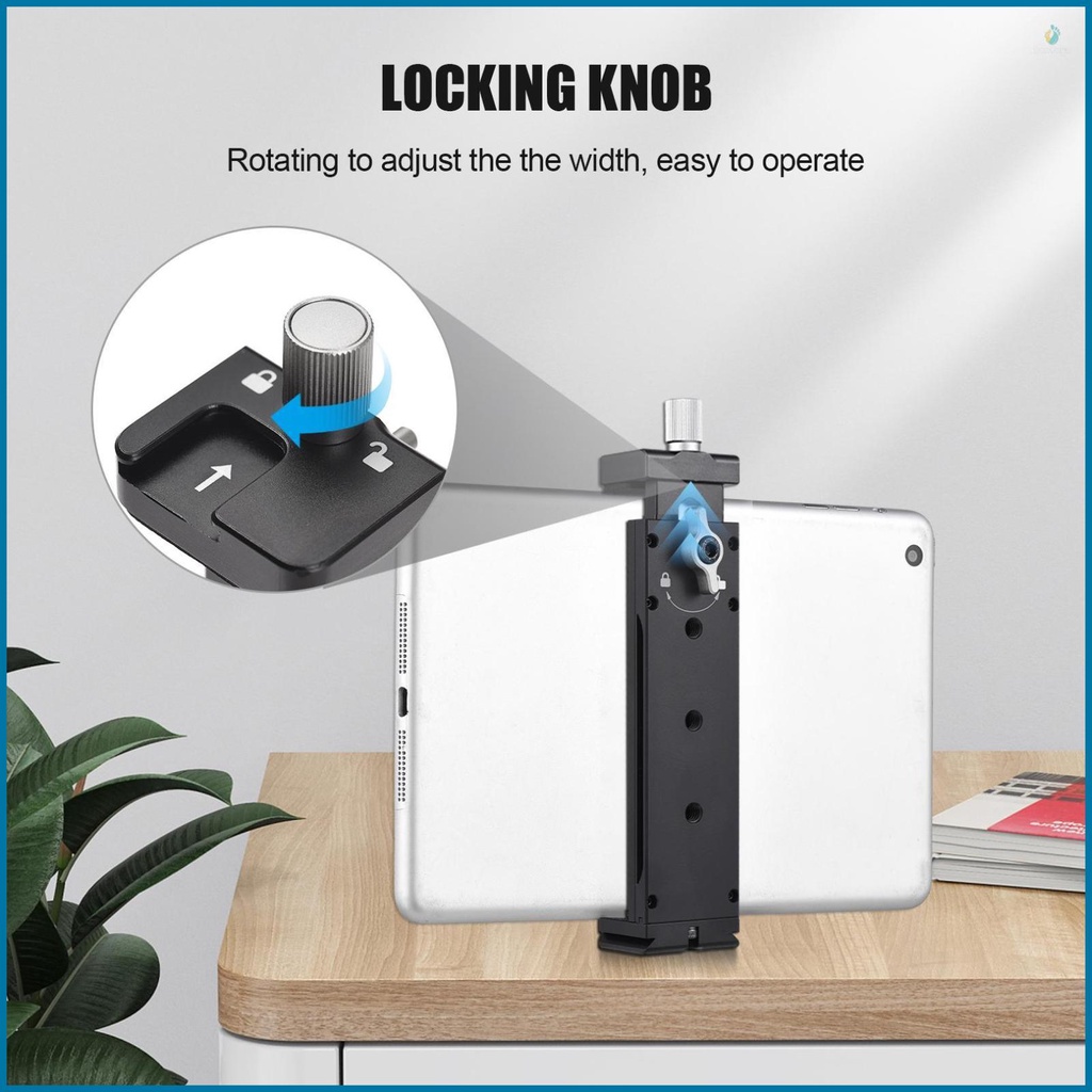 Premium Aluminum Alloy Tablet Tripod Mount - Adjustable Width 12.5cm-23cm/4.92in-9.05in - Compatible with Smartphone iPhone 13/12/11 iPad