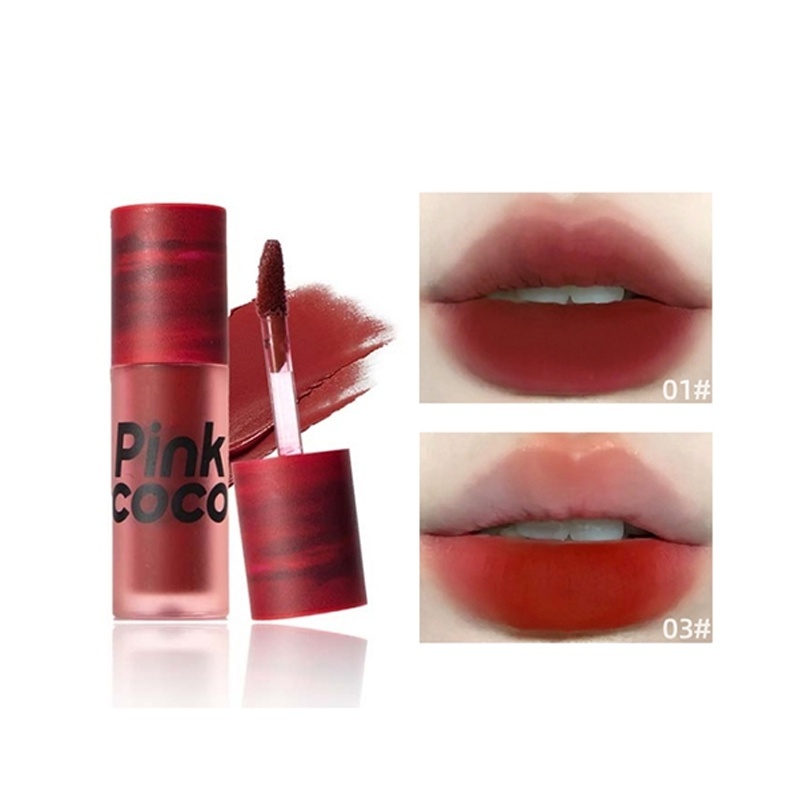 Pink Coco Son Môi Màu Lì Chống Nước Lâu Trôi Không Dễ Dính Cốc Tự Nhiên Hình Hoa Hồng