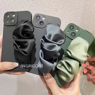 Ốp Điện Thoại Lụa Xám Có Dây Đeo Cổ Tay Cho apple Iphone 11promax 12 13 14 xsmax xs xr 7p 8p 14promax 13pro 12promax
