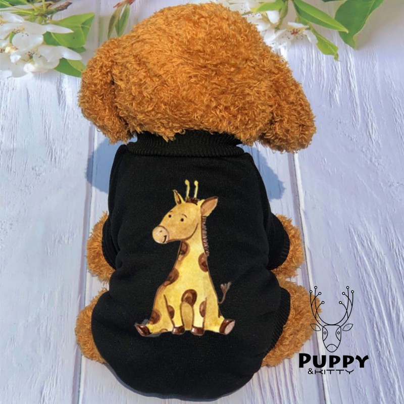 Áo sweater Vải Nhung Hình Hươu Cao Cổ Thời Trang Thu Đông Cho Thú Cưng