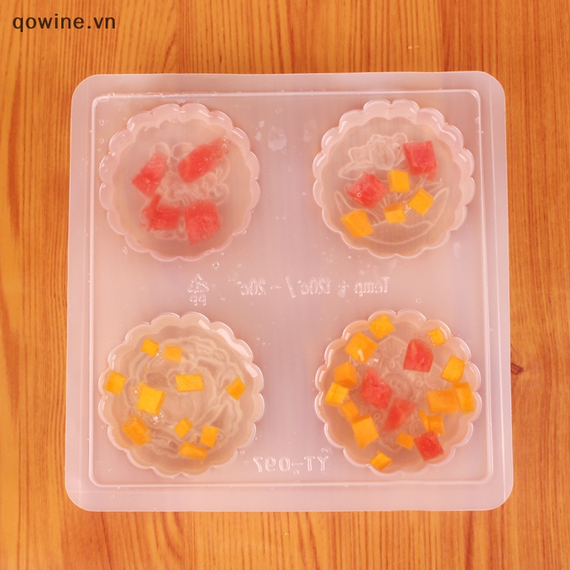 Qowine Khuôn Làm Bánh Trung Thu / Sô Cô La / Bánh Trung Thu 4 Ngăn diy Sáng Tạo vn