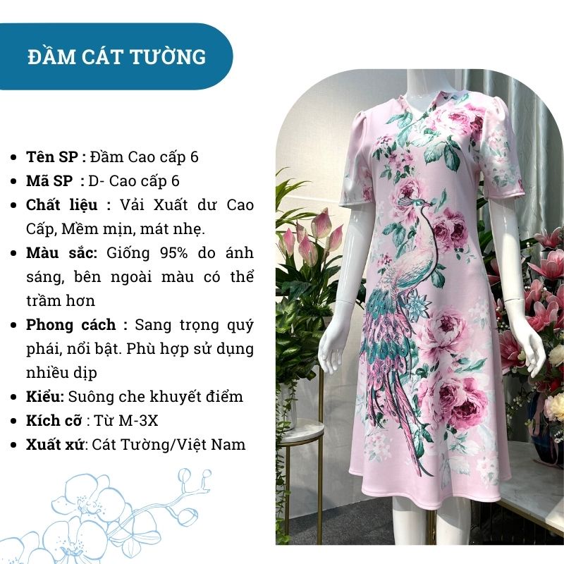 Đầm nữ trung niên sang trọng tặng bà, tặng mẹ cao cấp 6 - Thời trang Cát Tường