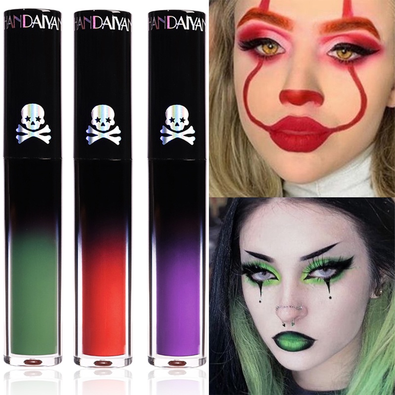 Son Bóng Dạng Lỏng Chống Nước Lâu Trôi Màu Đen / Xanh Lá / Đỏ / Tím / Xanh Dương / Nâu Dùng Làm Quà Tặng halloween