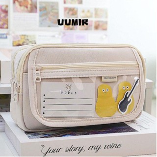 UUMIR Túi Đựng Bút Bằng Vải canvas Màu Sắc Đơn Giản Sức Chứa Lớn