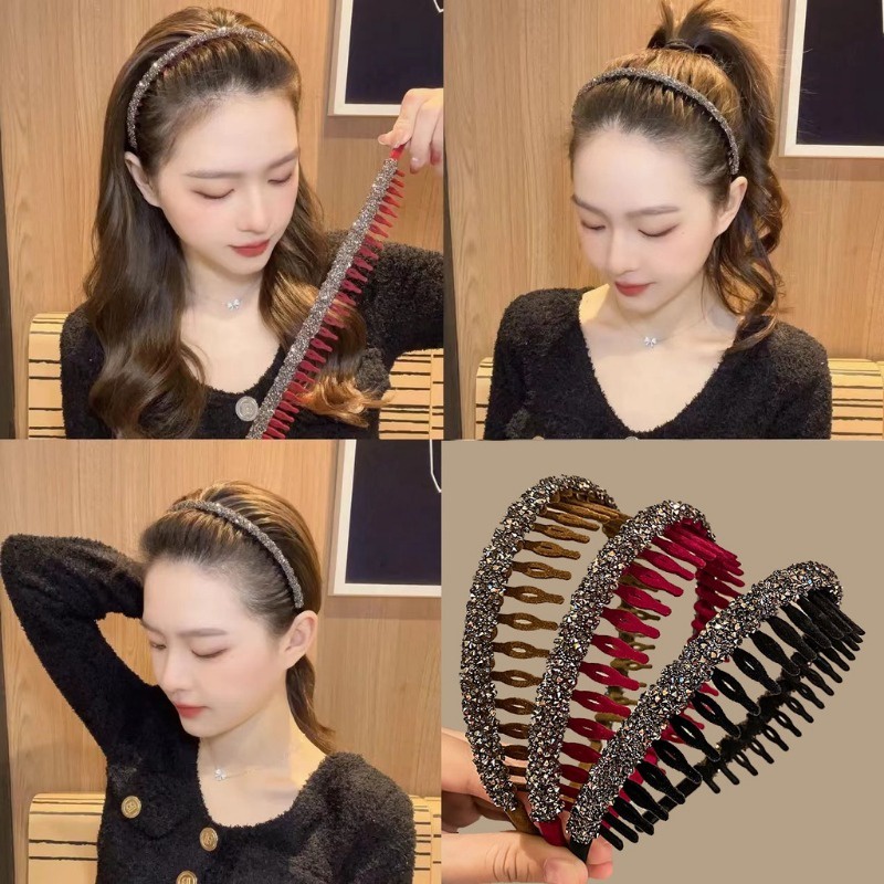 Băng Đô Răng Cưa Đính Đá zircon Thời Trang Sang Trọng Hàn Quốc Cho Nữ