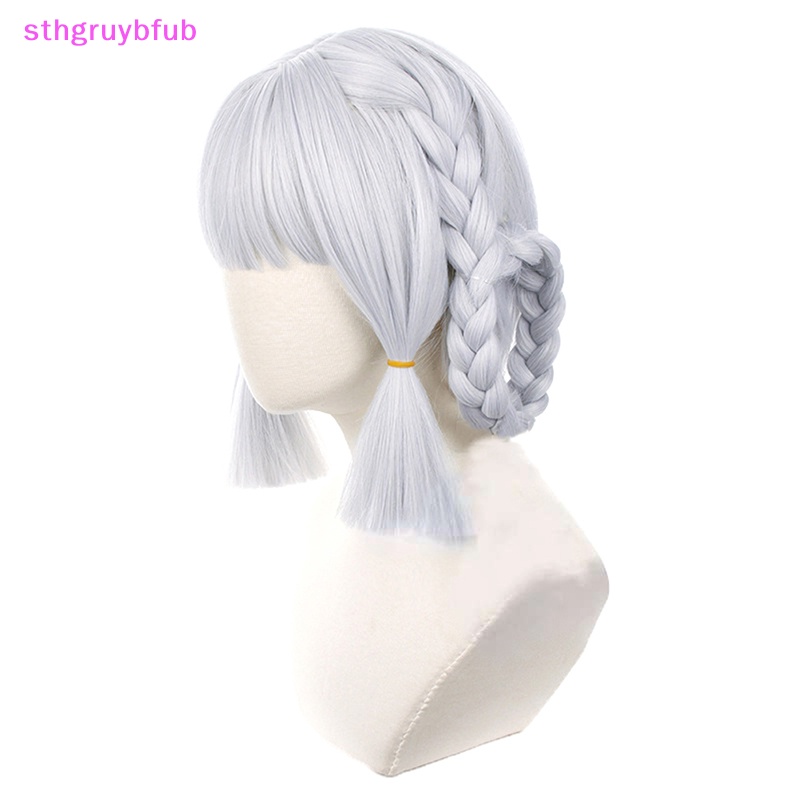 Tóc Giả 30cm Màu Xanh Bạc Hóa Trang Nhân Vật game genshin kamisato ayaka vn
