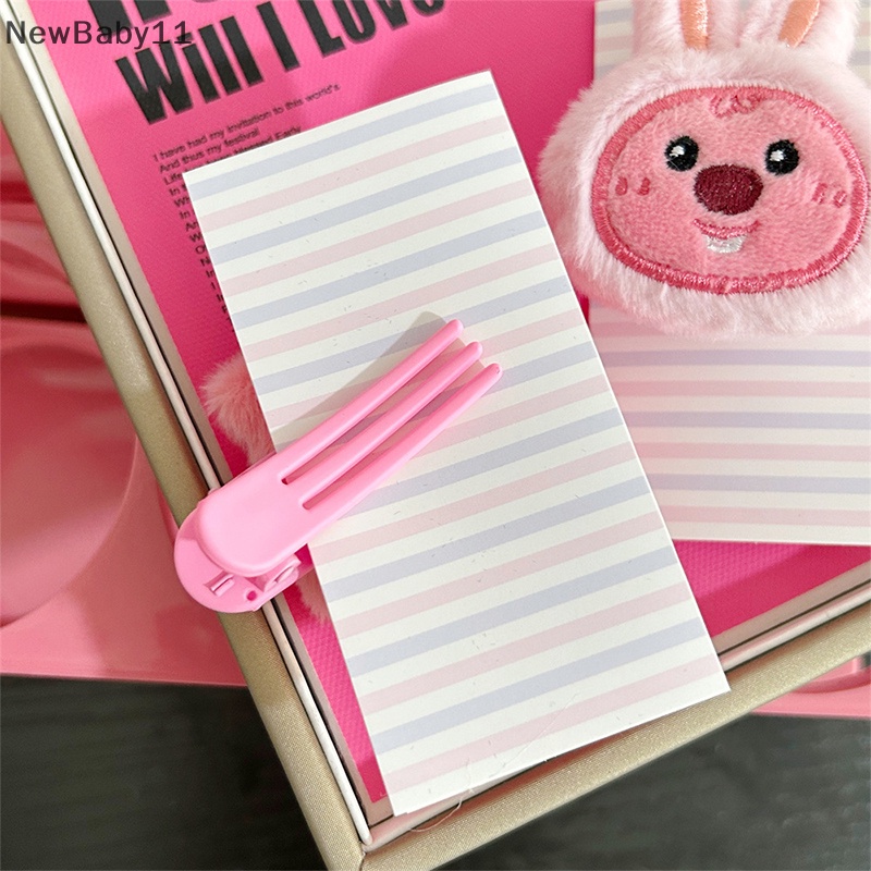 Newbaby Kẹp Tóc Mái Cắt Hình Trái Tim Hoạt Hình Màu Hồng Dễ Thương Dành Cho Nữ Tuổi Teen / Bé Gái