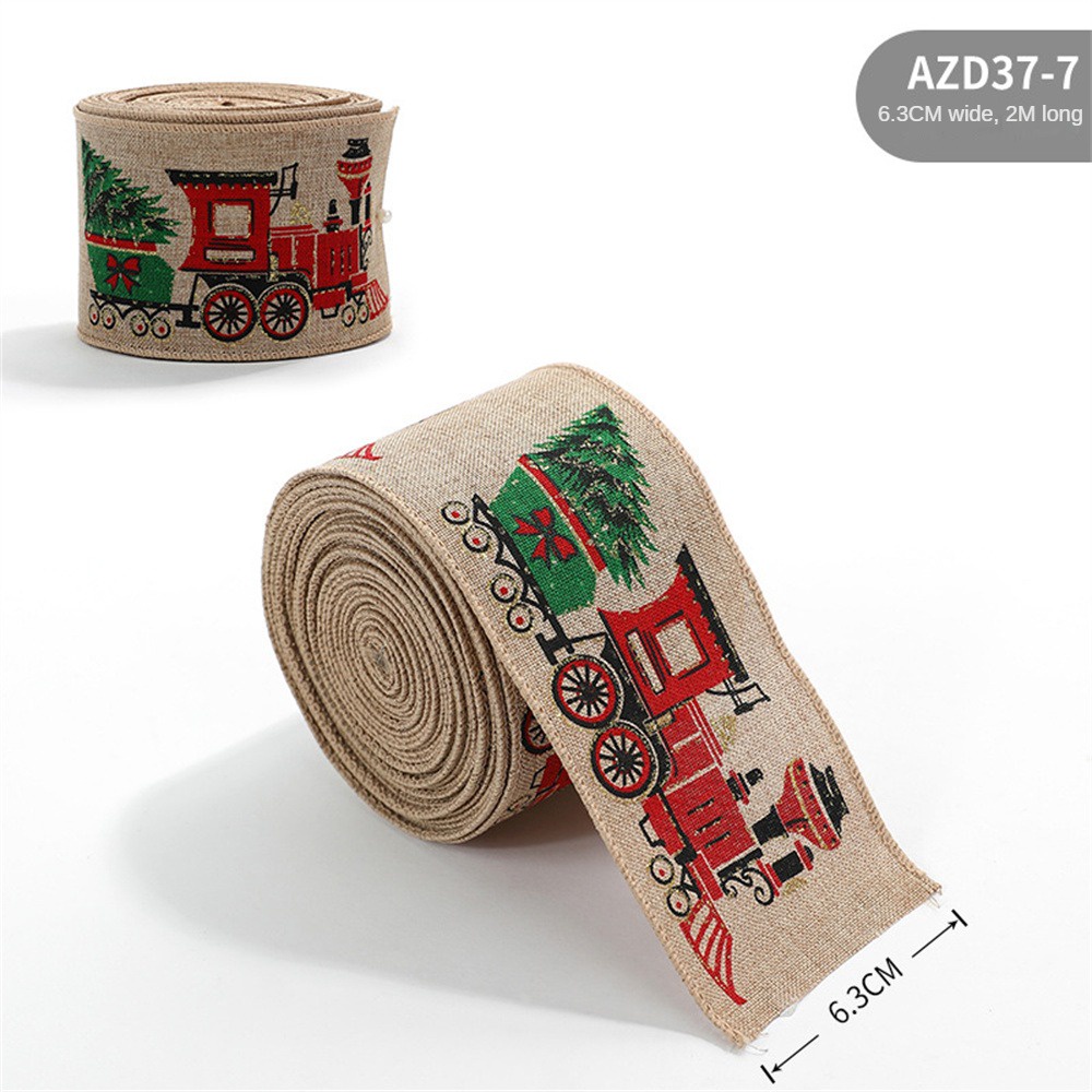 Giả Linen Bảo Vệ Môi Trường Khỏe Mạnh Ruy Băng Trang Trí Giáng Sinh Xe Ô Tô Nơ Hoa Bông Tuyết flash12_vn