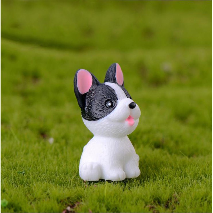 Tượng chú chó nhỏ làm terrarium, nhà mô hình, decor bàn học