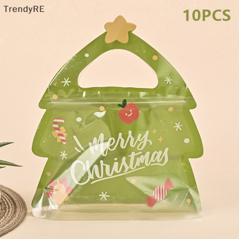Set 10 Túi Đựng Bánh Kẹo Giáng Sinh Có Khóa Kéo