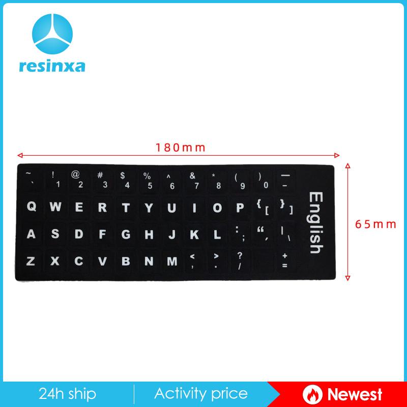 Miếng Dán Màu Đen In Chữ Siêu Bền Trang Trí Bàn Phím laptop Máy Tính Để Bàn