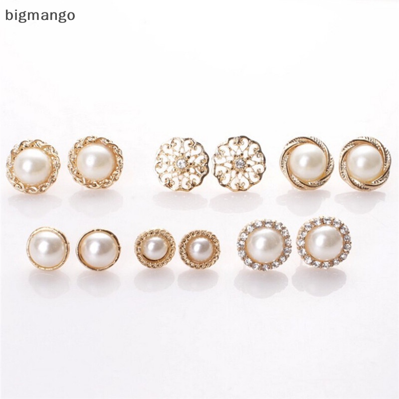 Bộ 6 Cặp Bông Tai Đính Đá Thời Trang Thanh Lịch