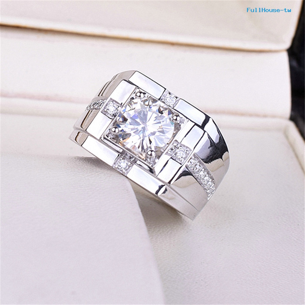 Nhẫn Mạ Điện Đính Đá zircon Lấp Lánh Thời Trang Cho Nam