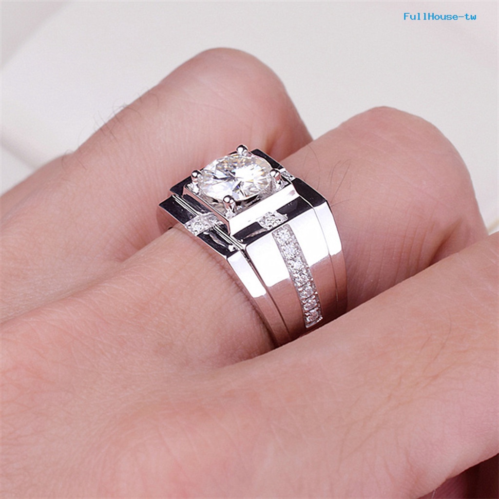 Nhẫn Mạ Điện Đính Đá zircon Lấp Lánh Thời Trang Cho Nam