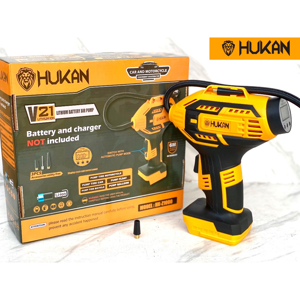 Thân máy bơm hơi pin Hukan Z1000 /chuyên bơm lốp xe đạp/xe máy, ô tô, bóng đá /chân pin phổ thông  shop máy cu đen