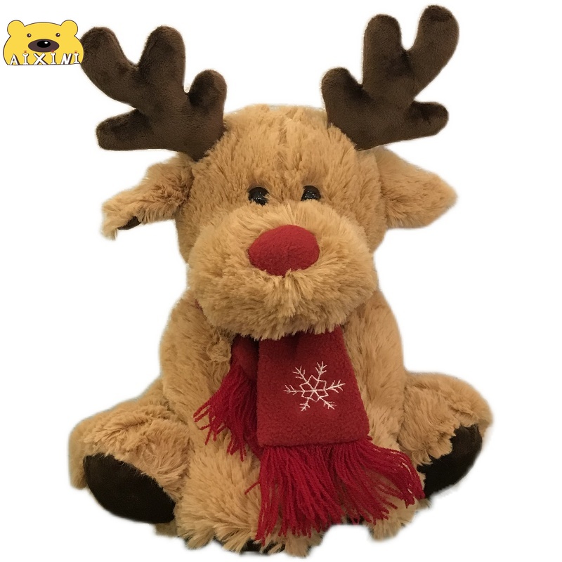 Gấu bông tuần lộc siêu đáng yêu，Thú Nhồi Bông Hình Tuần Lộc Giáng Sinh Siêu Mềm
