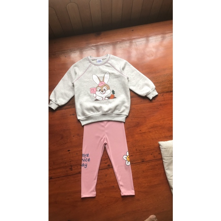 ✨MALINHKID✨BN072- Bộ nỉ legging THỎ CAROT trẻ e VNXK